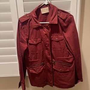Lily Aldridge for Velvet Ruby Lightweight Utility Army Jacket Burnt Orange